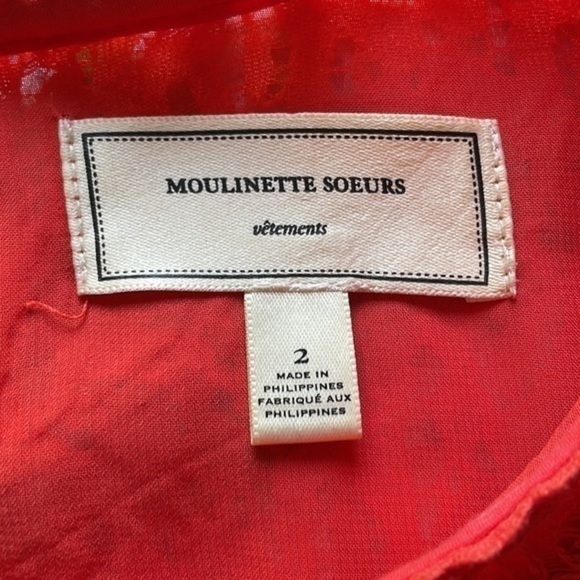 Moulinette Souers Anthropologie lace side zip peplum top size 2 - Picture 11 of 15